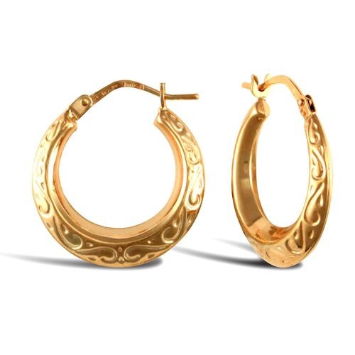 Creole earrings 9ct - earrings, yellow