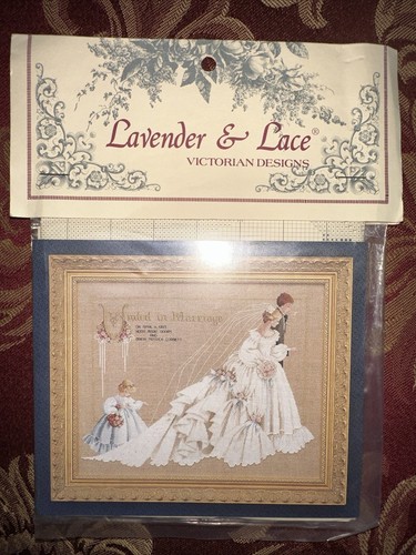 Lavender lace cross stitch - lace,