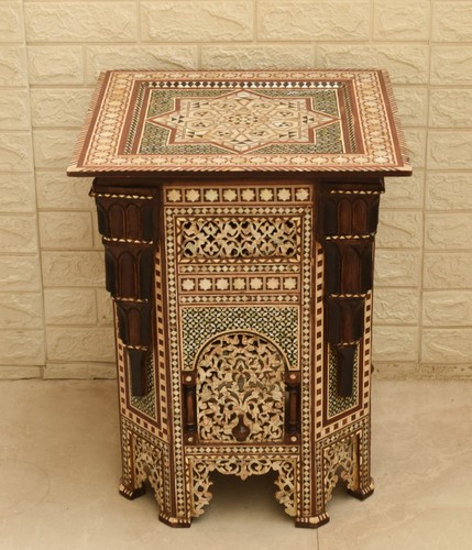 Handmade moroccan side table - side,