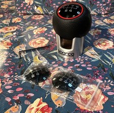 SPARCO SPC0105BK Manual Gear Shift Knob Lazio Black/Red Universal