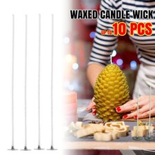 1-1000x PRE WAXED CANDLE WICKS WITH SUSTAINERS LONG TABBED 150mm CRAFT