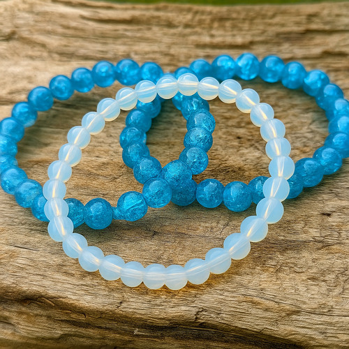 Electric blue crackle - electric, glass