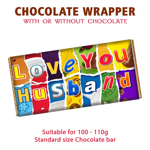 Love you husband chocolate - love, bar