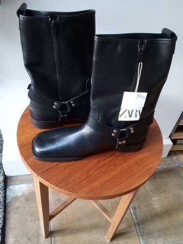 Zara black biker - boots, brand