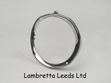 LAMBRETTA SERIES 3 SX - TV - LIS STAINLESS STEEL HEADLIGHT RIM. OEM QUALITY. NEW