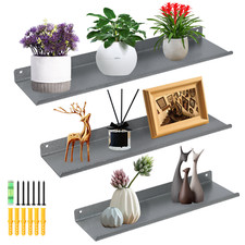Set Of 3 U Shaped Floating  Metal Shelves Wall Mounting Shelf Storage Display