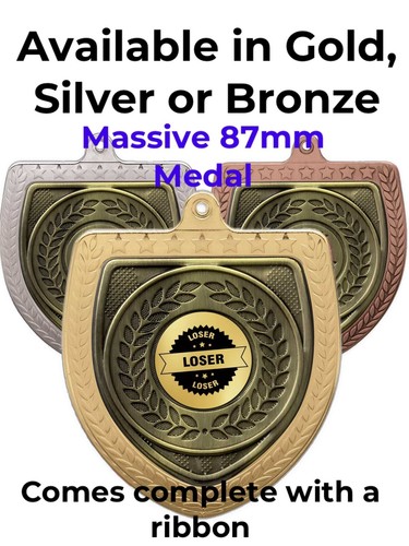 Loser award massive 87mm medal - 87mm,