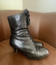 Clarks Black Victorian Style Steam Punk Kitten Heel Ankle Boots - 5/38