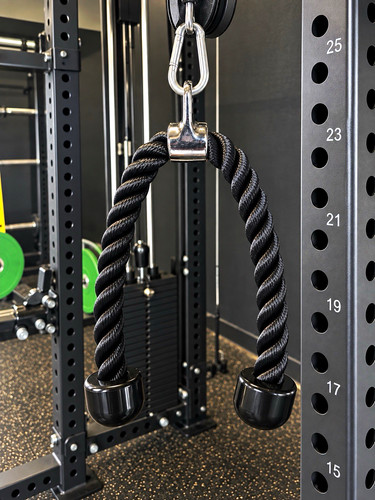 Black tricep rope cable - black,