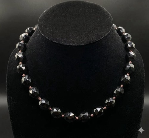 Vintage faceted french jet - faceted,