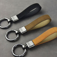Genuine Leather Keychain Black Buckle Car Key Ring Key Chain Holder Accessories