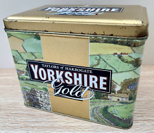 Yorkshire Tea Gold Empty Storage Teabag Tin Caddy Wraparound Dales Scenery Gift