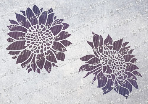 Stencil sunflower heads 4 - stencil,
