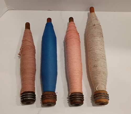 Antique wooden bobbins thread - antique,