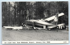 POSTCARD AIR CRASH EAST MIDLANDS AIRPORT JANUARY 31st 1986 CASTLE DONINGTON