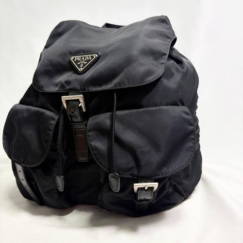 Prada black nylon leather - prada,