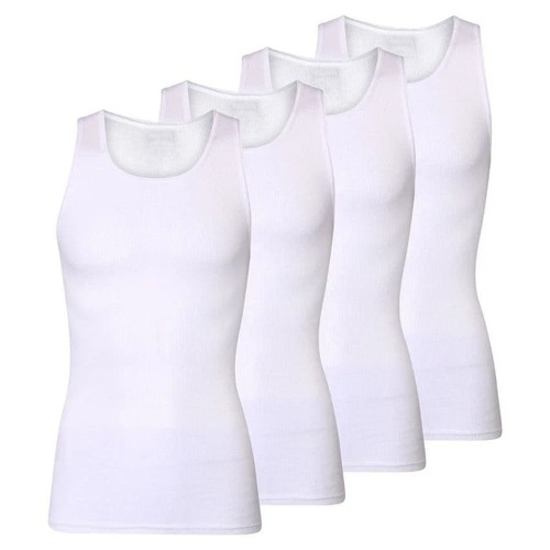Mens white ribbed vest - mens,