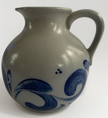 Vtg salt glazed pitcher jug - salt,
