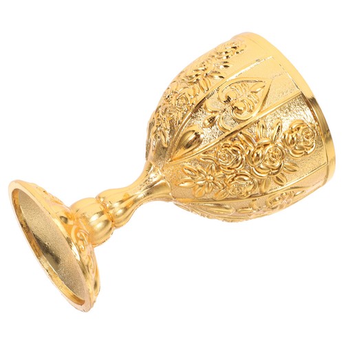 Golden medieval brass goblet - medieval,