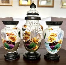 Trio Of Milk Glass Vases - Two