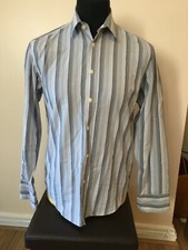Ben Sherman Casual Grey Striped Shirt Mens  Adult Medium  (V4)