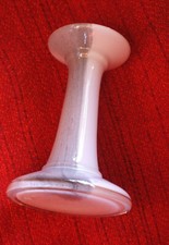 VINTAGE VASE ITALIAN GLASS VINTAGE CANDLE HOLDER MILKY WHITE GREY GLASS
