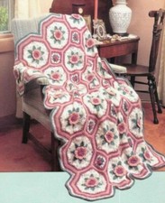 VINTAGE Victoria Rose afghan bedspread blanket CROCHET PATTERN  COPY