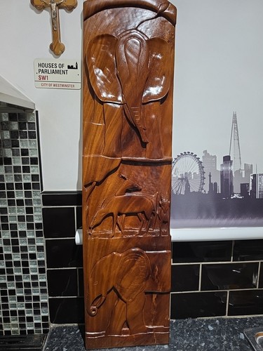 Hand carved wooden panel - hand-carved,