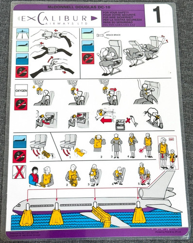 Rare 1992 unused safety card - ,