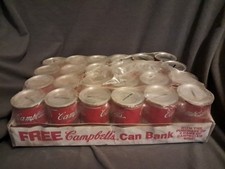 Whole Case 24 Vintage Campbell's Tomato Soup Coin Bank Tin Can 125TH Anniversary