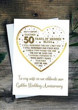 Golden Wedding Anniversary Card To My Wife/ Husband  On Our 50 Years Married