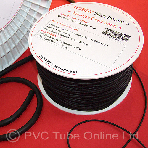 Black neoprene cord foam - neoprene,