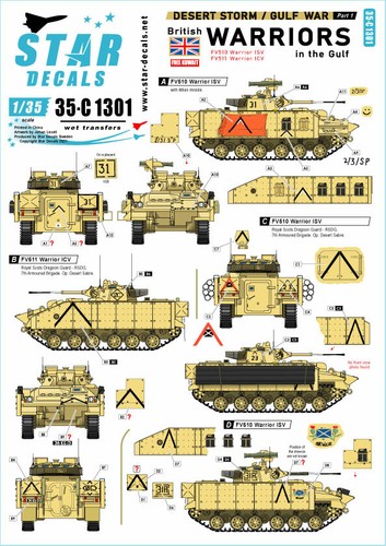 Star decals c1301 desert - decals, 35-c1301,