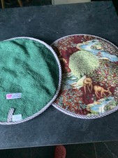 Handmade Aga Hob Covers Deer scenery on Tapestry, Towelling Back 37cms diameter