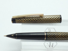 c1966 Vintage Sheaffer Stylist Paisley Black Fountain Pen, GT, 180 Style 14K Nib