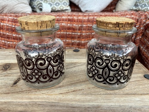 Glass storage jars vtg 1970s - glass,