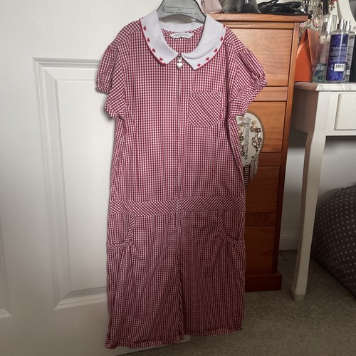 Red gingham school culottes - red,