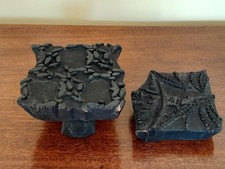 Antique Pair of Textile Printing Blocks - Indian - Made from Hand Carved Wood
