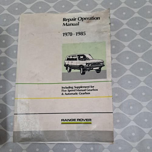 Range rover workshop manual - range,