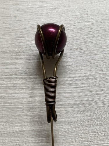 Vintage purple glass bead - vintage,