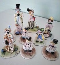 Vintage Signed Lino Zampiva Italy Clown Ceramic Figurine Collection