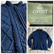 Aran Sweater Jacket Mens L