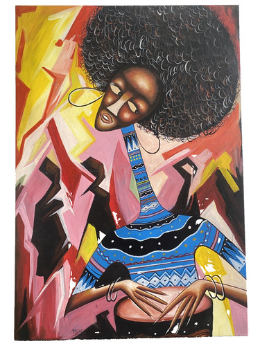 Original african painting - african,