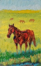 Horse impasto painting - horse,