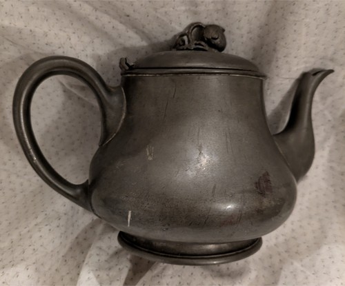 Antique pewter teapot - pewter, with