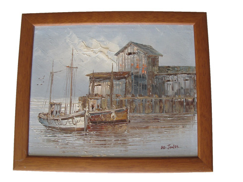Jones small vintage oil on - jones,