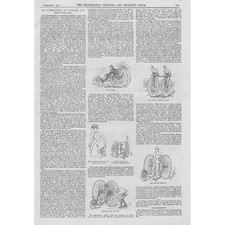 The Stanley Show of Bicycles & Tricycles - 2x Antique Prints 1884