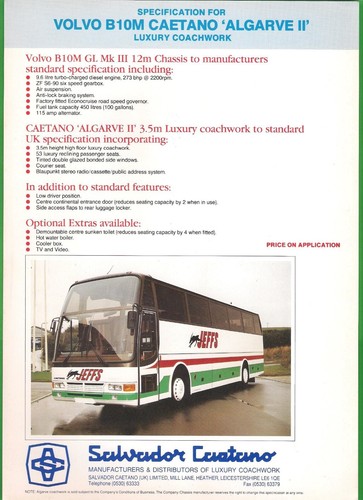Caetano specification sheet - specification,