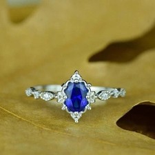 Oval Blue Sapphire Lab Created