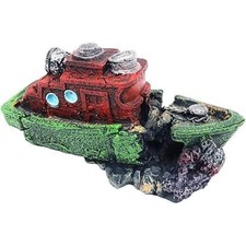 Tiardey Aquarium simulation Shipwreck Decorations - Fish Tank Resin Material